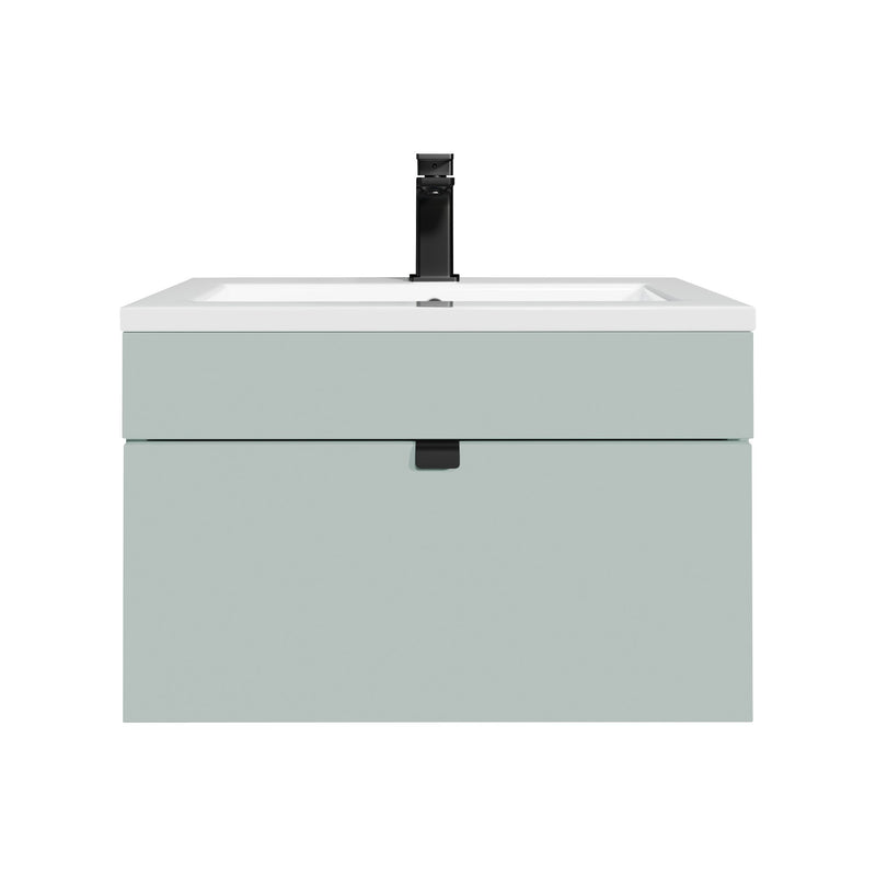 Cutler FV LF SAGE24 Loft 24" Wall Mount Single Sink Cultured Marble Top Bathroom Vanity - Sage