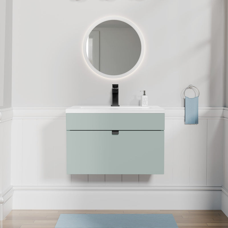 Cutler FV LF CGREY30 Loft 30" Wall Mount Single Sink Cultured Marble Top Bathroom Vanity - Canadian Grey