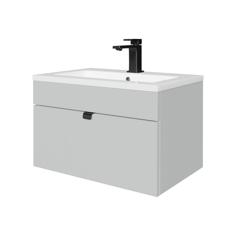 Cutler FV LF CGREY24 Loft 24" Wall Mount Single Sink Cultured Marble Top Bathroom Vanity - Canadian Grey