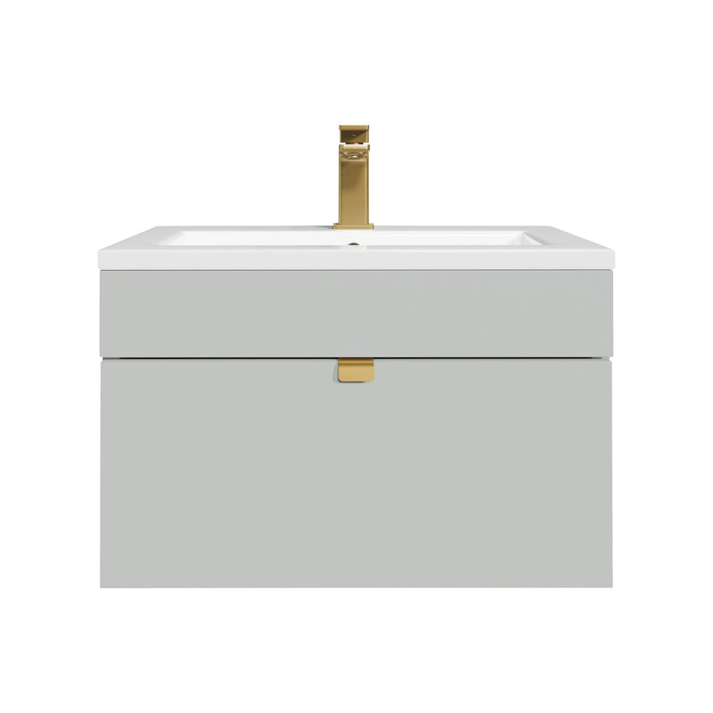 Cutler FV LF CGREY24 Loft 24" Wall Mount Single Sink Cultured Marble Top Bathroom Vanity - Canadian Grey