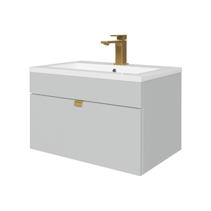 Cutler FV LF CGREY24 Loft 24" Wall Mount Single Sink Cultured Marble Top Bathroom Vanity - Canadian Grey