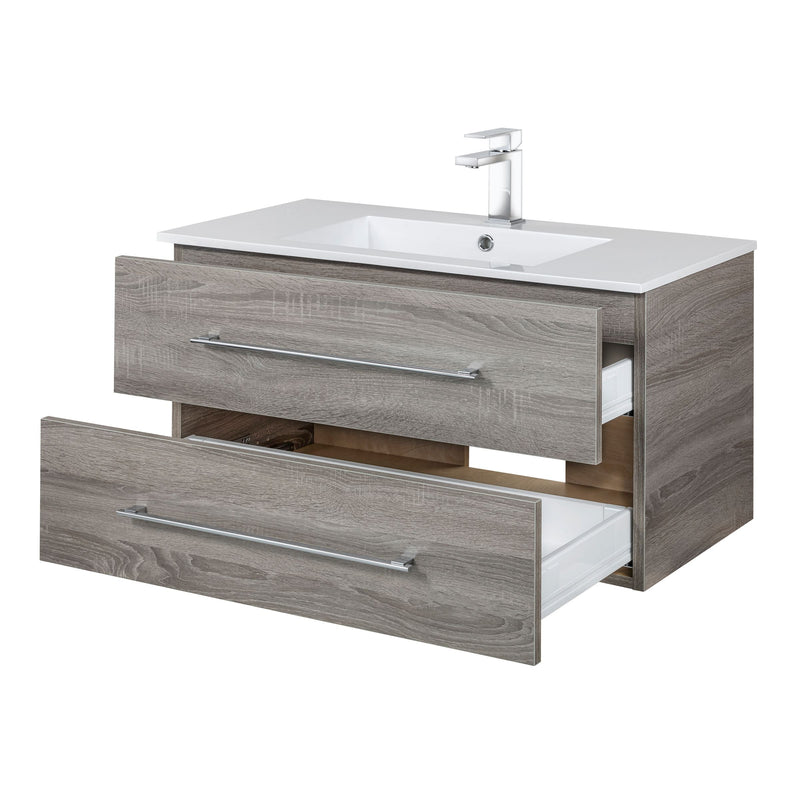Cutler FV DORATO36 Kato 36" Single Sink Wall Mounted Cultured Marble Top Bathroom Vanity - Dorato