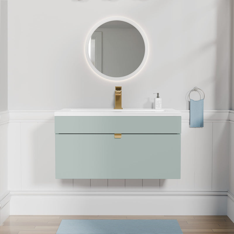 Cutler FV LF SAGE30 Loft 30" Wall Mount Single Sink Cultured Marble Top Bathroom Vanity - Sage