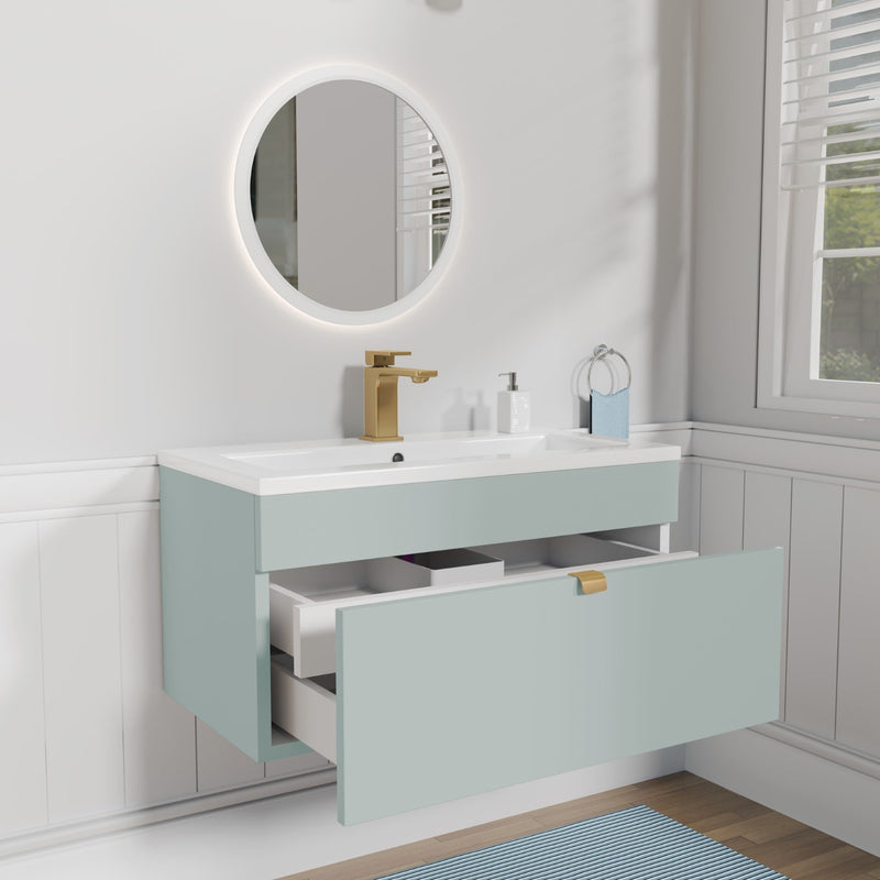 Cutler FV LF SAGE30 Loft 30" Wall Mount Single Sink Cultured Marble Top Bathroom Vanity - Sage
