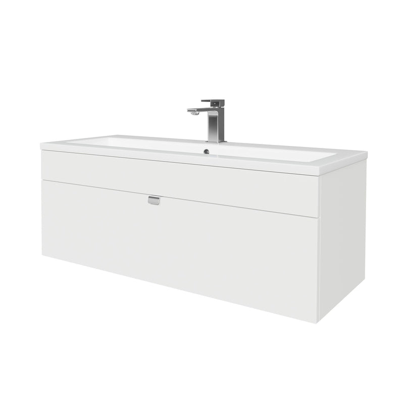 Cutler FV LF WHITE42 Loft 42" Wall Mount Single Sink Cultured Marble Top Bathroom Vanity - White