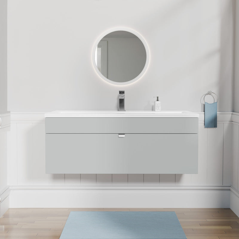 Cutler FV LF CGREY42 Loft 42" Wall Mount Single Sink Cultured Marble Top Bathroom Vanity - Canadian Grey