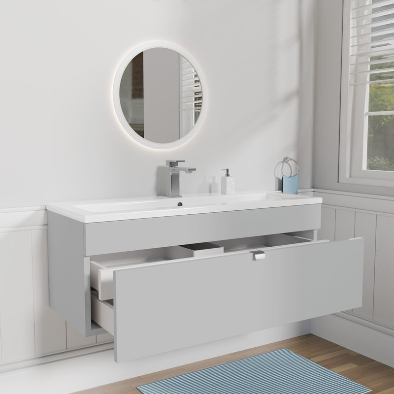 Cutler FV LF CGREY42 Loft 42" Wall Mount Single Sink Cultured Marble Top Bathroom Vanity - Canadian Grey