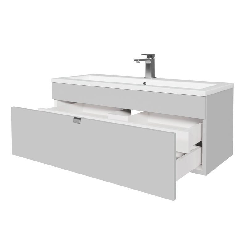 Cutler FV LF CGREY42 Loft 42" Wall Mount Single Sink Cultured Marble Top Bathroom Vanity - Canadian Grey