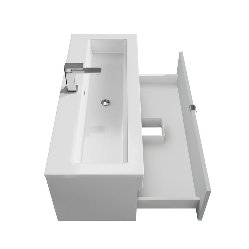 Cutler FV LF CGREY42 Loft 42" Wall Mount Single Sink Cultured Marble Top Bathroom Vanity - Canadian Grey