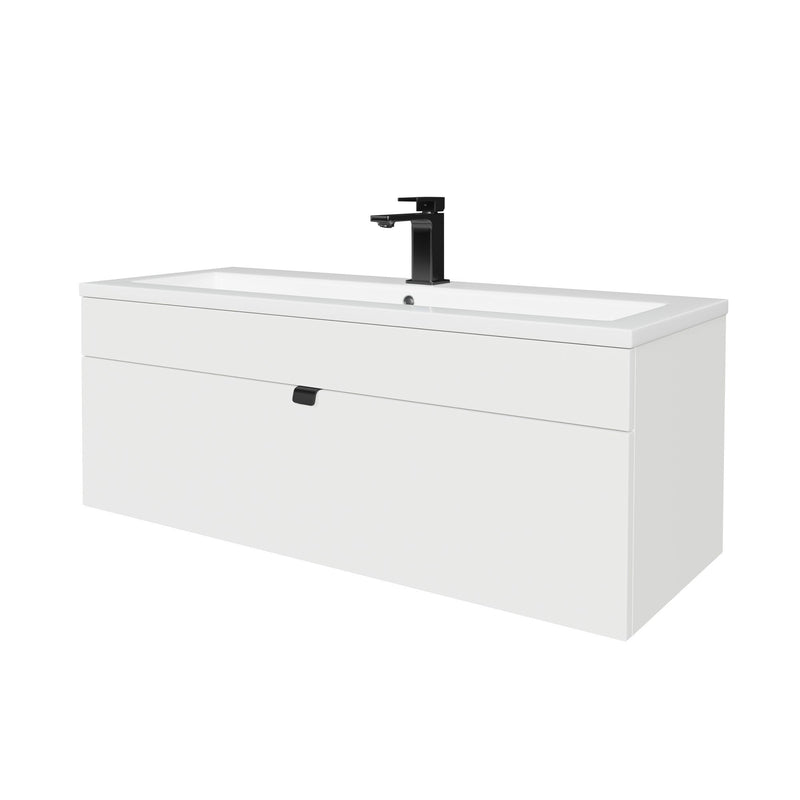Cutler FV LF WHITE42 Loft 42" Wall Mount Single Sink Cultured Marble Top Bathroom Vanity - White