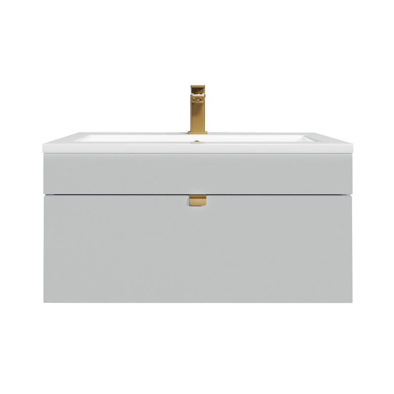 Cutler FV LF CGREY30 Loft 30" Wall Mount Single Sink Cultured Marble Top Bathroom Vanity - Canadian Grey