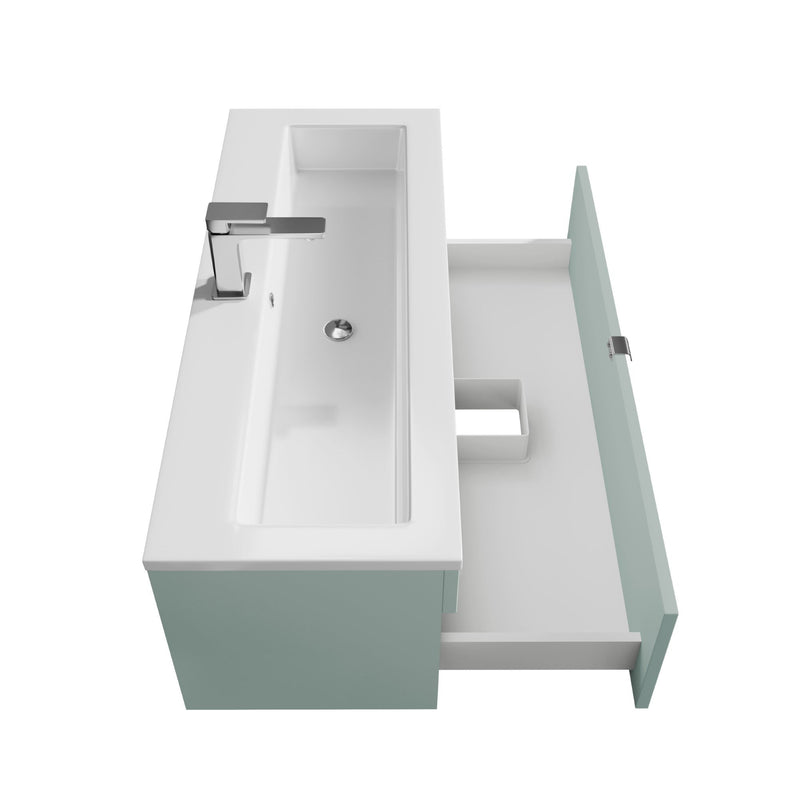 Cutler FV LF SAGE42 Loft 42" Wall Mount Single Sink Cultured Marble Top Bathroom Vanity - Sage