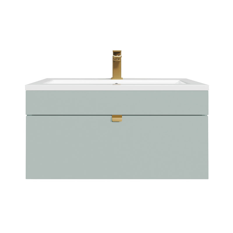 Cutler FV LF SAGE30 Loft 30" Wall Mount Single Sink Cultured Marble Top Bathroom Vanity - Sage