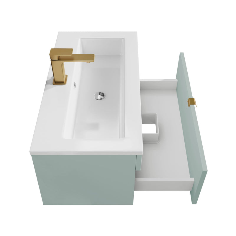 Cutler FV LF SAGE30 Loft 30" Wall Mount Single Sink Cultured Marble Top Bathroom Vanity - Sage