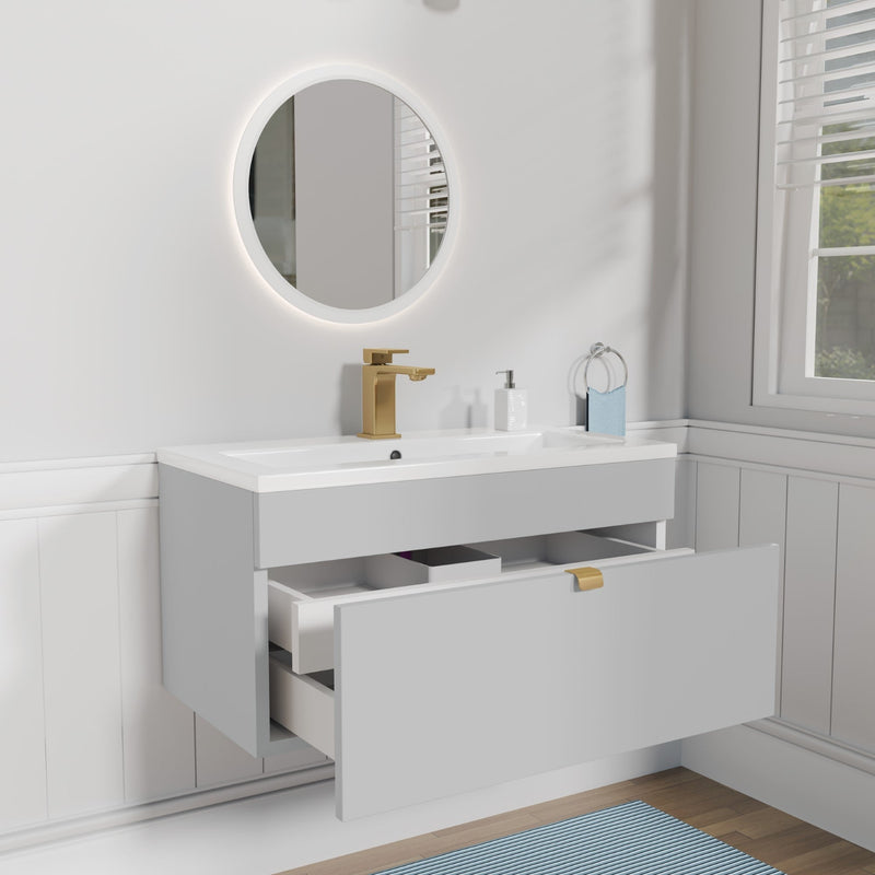 Cutler FV LF CGREY30 Loft 30" Wall Mount Single Sink Cultured Marble Top Bathroom Vanity - Canadian Grey