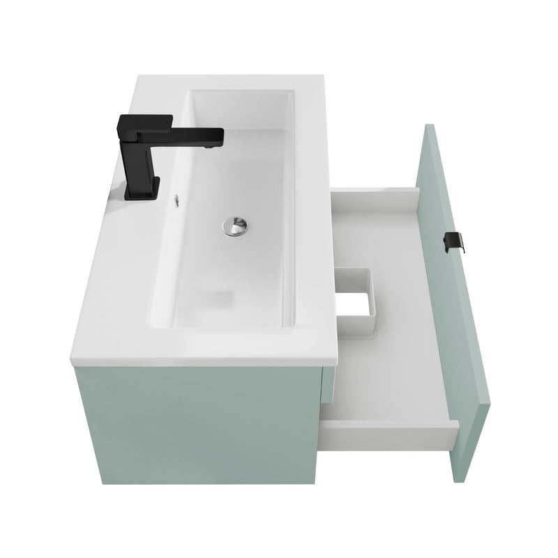 Cutler FV LF SAGE30 Loft 30" Wall Mount Single Sink Cultured Marble Top Bathroom Vanity - Sage