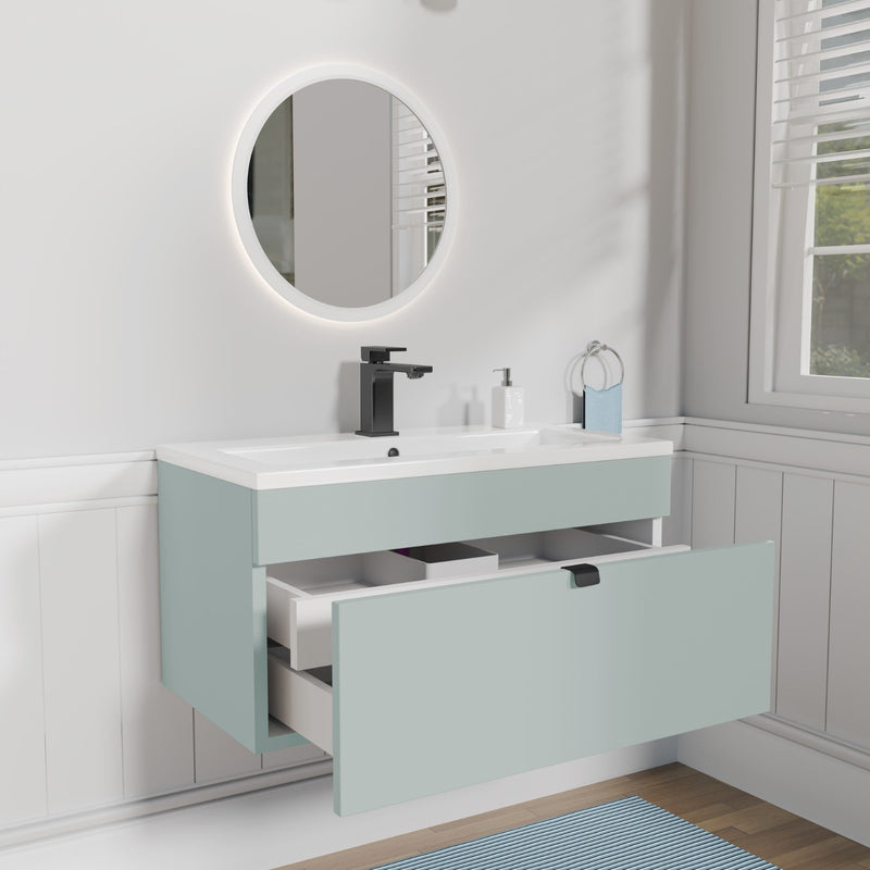 Cutler FV LF SAGE30 Loft 30" Wall Mount Single Sink Cultured Marble Top Bathroom Vanity - Sage