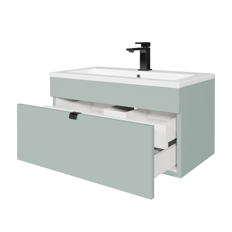 Cutler FV LF SAGE30 Loft 30" Wall Mount Single Sink Cultured Marble Top Bathroom Vanity - Sage