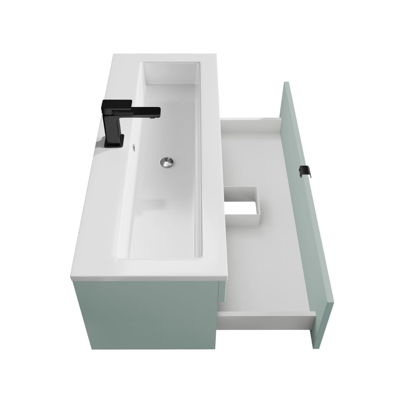 Cutler FV LF SAGE42 Loft 42" Wall Mount Single Sink Cultured Marble Top Bathroom Vanity - Sage