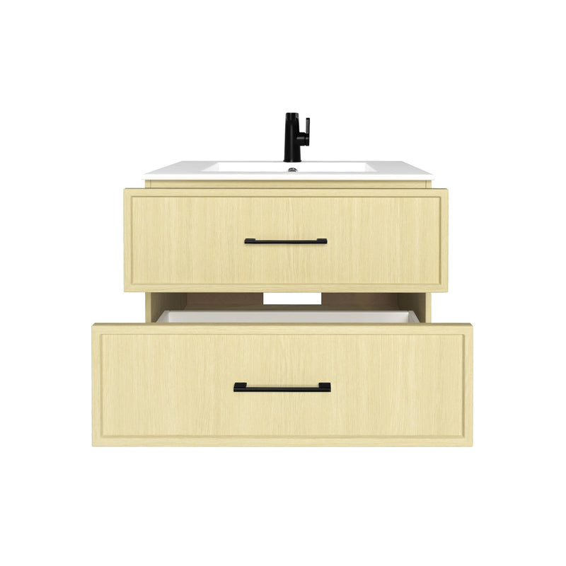 Cutler FV CAS LAGO30 Cassidy 30" Single Sink Wall Mount Cultured Marble Top Bathroom Vanity - Lago