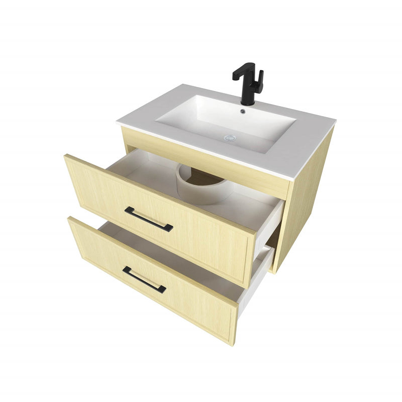 Cutler FV CAS LAGO30 Cassidy 30" Single Sink Wall Mount Cultured Marble Top Bathroom Vanity - Lago