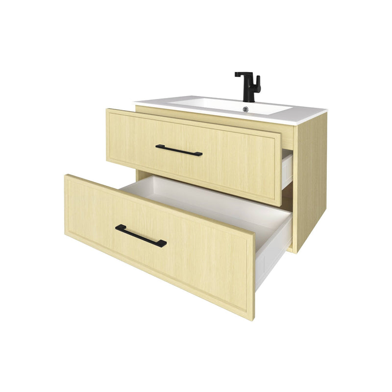 Cutler FV CAS LAGO30 Cassidy 30" Single Sink Wall Mount Cultured Marble Top Bathroom Vanity - Lago