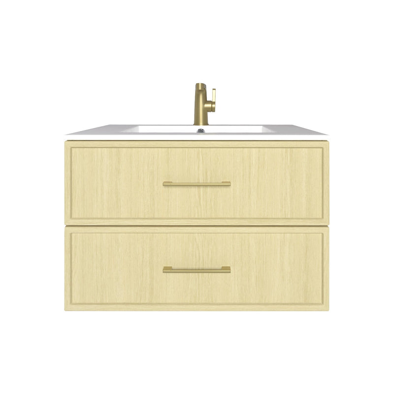 Cutler FV CAS LAGO30 Cassidy 30" Single Sink Wall Mount Cultured Marble Top Bathroom Vanity - Lago