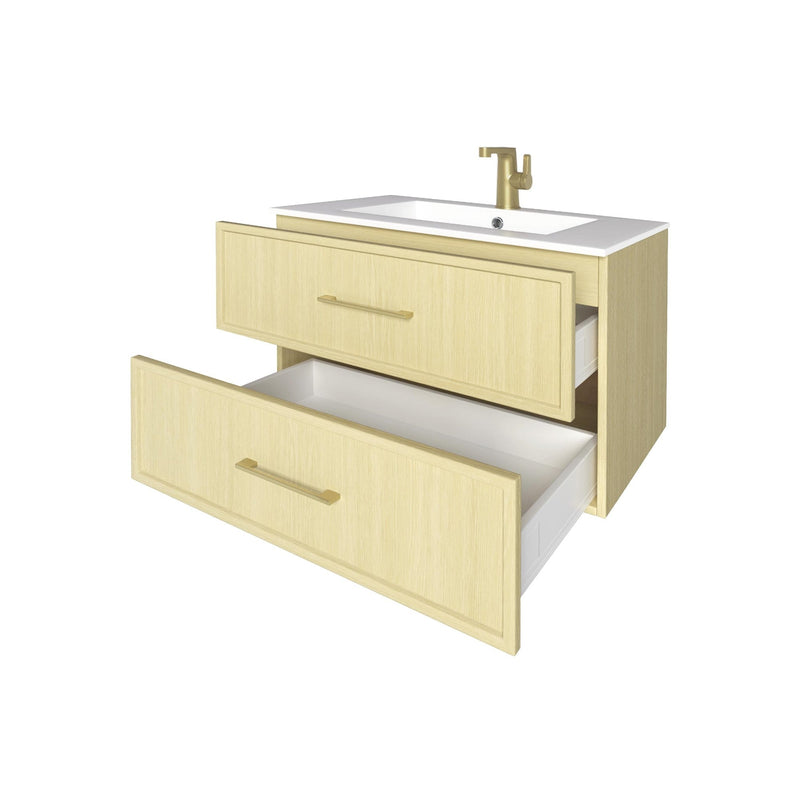 Cutler FV CAS LAGO30 Cassidy 30" Single Sink Wall Mount Cultured Marble Top Bathroom Vanity - Lago