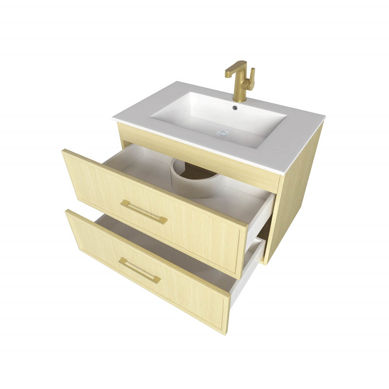 Cutler FV CAS LAGO30 Cassidy 30" Single Sink Wall Mount Cultured Marble Top Bathroom Vanity - Lago