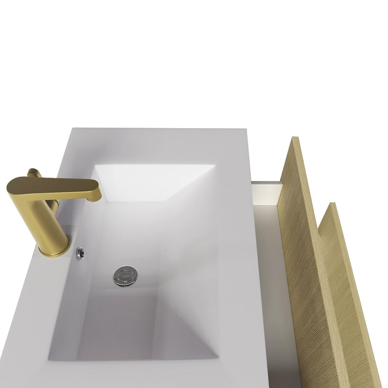Cutler FV CAS LAGO30 Cassidy 30" Single Sink Wall Mount Cultured Marble Top Bathroom Vanity - Lago