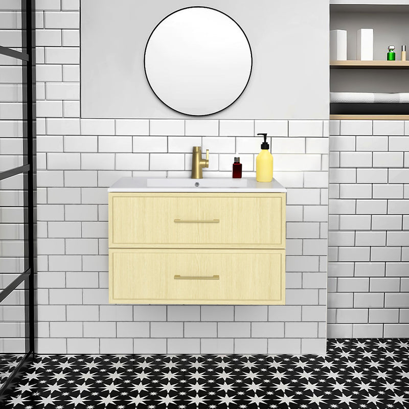Cutler FV CAS LAGO30 Cassidy 30" Single Sink Wall Mount Cultured Marble Top Bathroom Vanity - Lago
