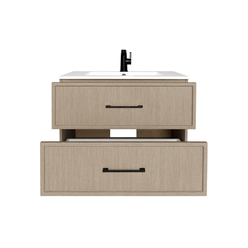Cutler FV CAS FLAVIA30 Cassidy 30" Single Sink Wall Mount Cultured Marble Top Bathroom Vanity - Flavia