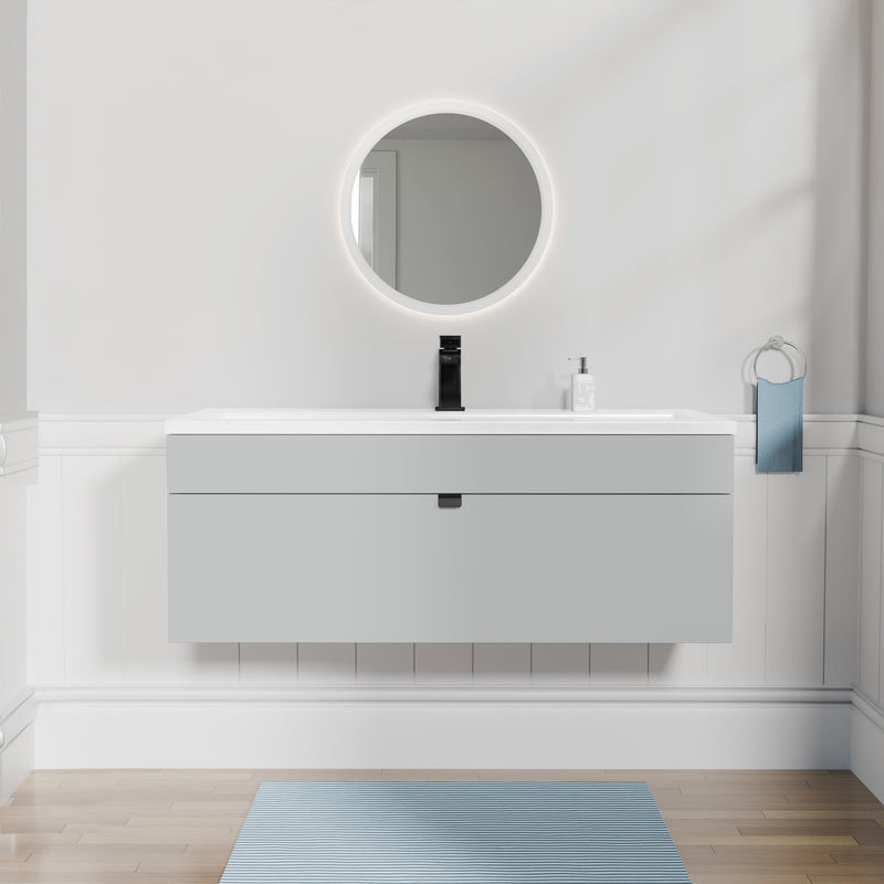 Cutler FV LF CGREY42 Loft 42" Wall Mount Single Sink Cultured Marble Top Bathroom Vanity - Canadian Grey
