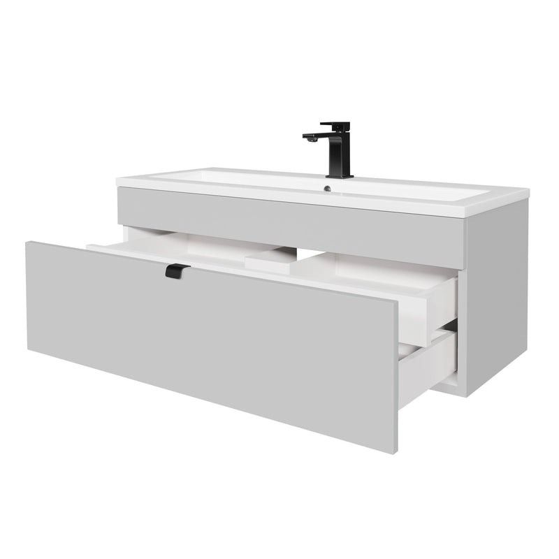 Cutler FV LF CGREY42 Loft 42" Wall Mount Single Sink Cultured Marble Top Bathroom Vanity - Canadian Grey