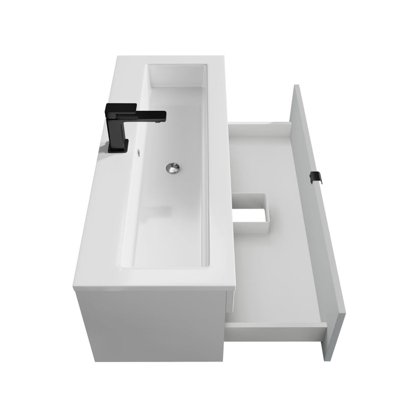 Cutler FV LF CGREY42 Loft 42" Wall Mount Single Sink Cultured Marble Top Bathroom Vanity - Canadian Grey