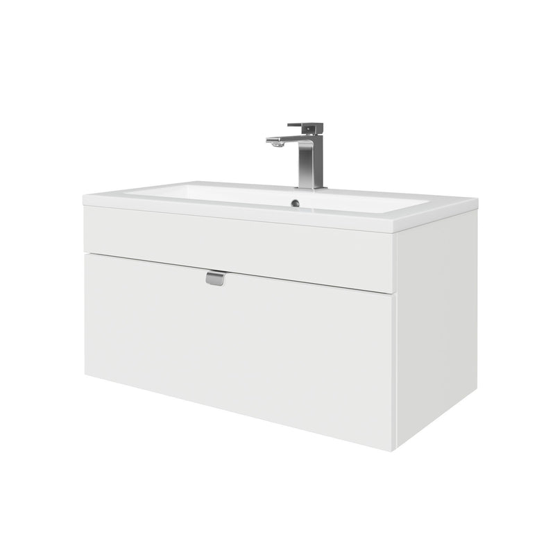 Cutler FV LF WHITE30 Loft 30" Wall Mount Single Sink Cultured Marble Top Bathroom Vanity - White