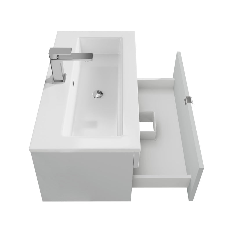 Cutler FV LF CGREY30 Loft 30" Wall Mount Single Sink Cultured Marble Top Bathroom Vanity - Canadian Grey