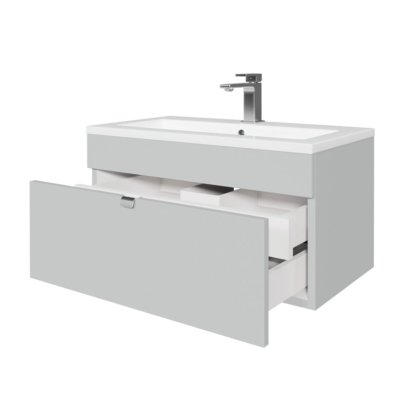 Cutler FV LF CGREY30 Loft 30" Wall Mount Single Sink Cultured Marble Top Bathroom Vanity - Canadian Grey