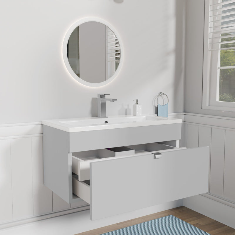 Cutler FV LF CGREY30 Loft 30" Wall Mount Single Sink Cultured Marble Top Bathroom Vanity - Canadian Grey