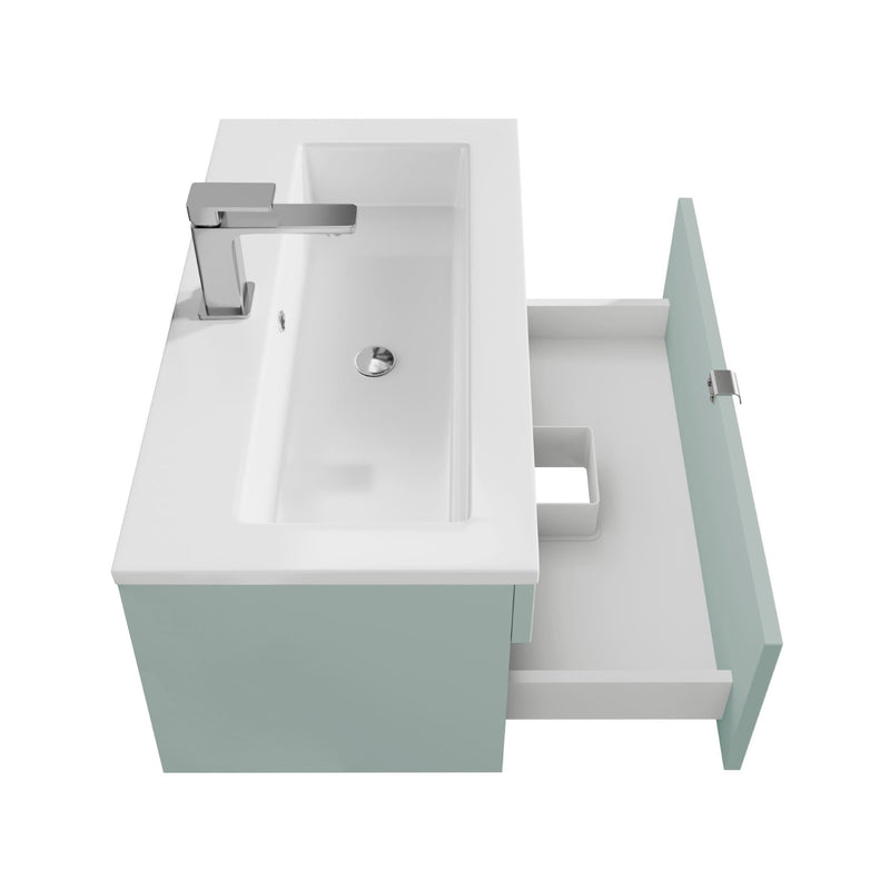 Cutler FV LF SAGE30 Loft 30" Wall Mount Single Sink Cultured Marble Top Bathroom Vanity - Sage