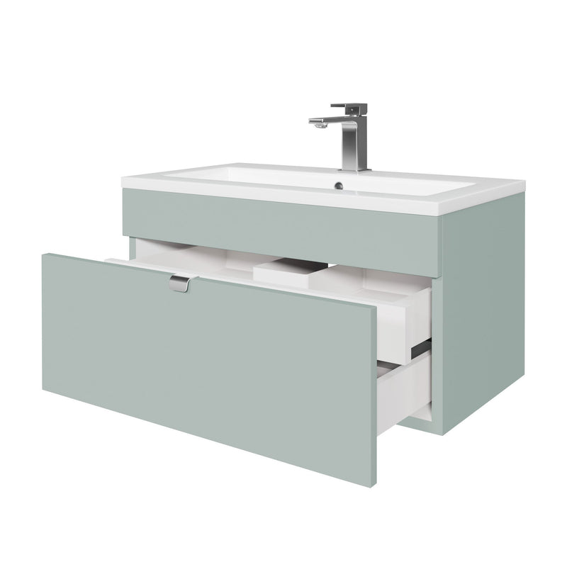 Cutler FV LF SAGE30 Loft 30" Wall Mount Single Sink Cultured Marble Top Bathroom Vanity - Sage