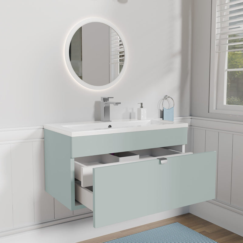 Cutler FV LF SAGE30 Loft 30" Wall Mount Single Sink Cultured Marble Top Bathroom Vanity - Sage