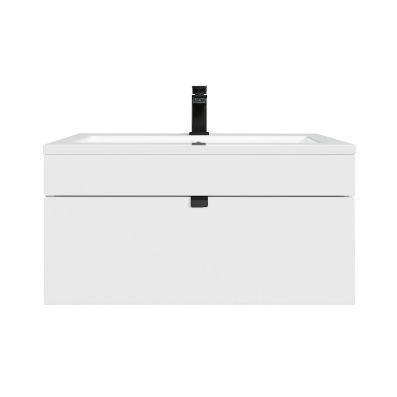 Cutler FV LF WHITE30 Loft 30" Wall Mount Single Sink Cultured Marble Top Bathroom Vanity - White