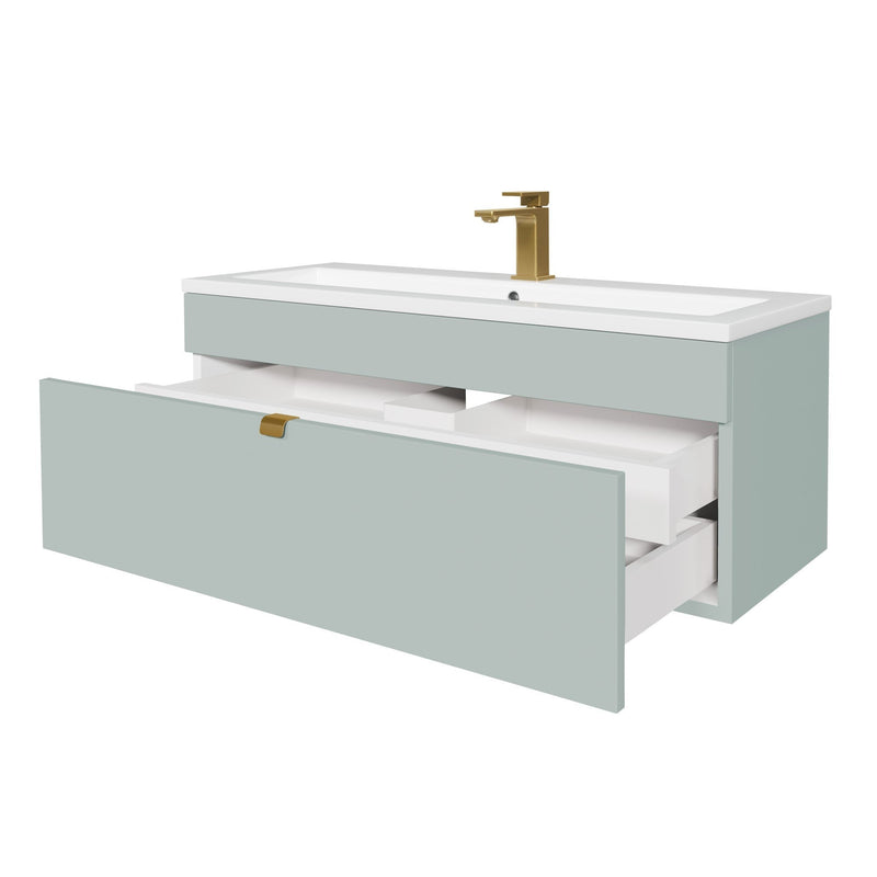 Cutler FV LF SAGE42 Loft 42" Wall Mount Single Sink Cultured Marble Top Bathroom Vanity - Sage