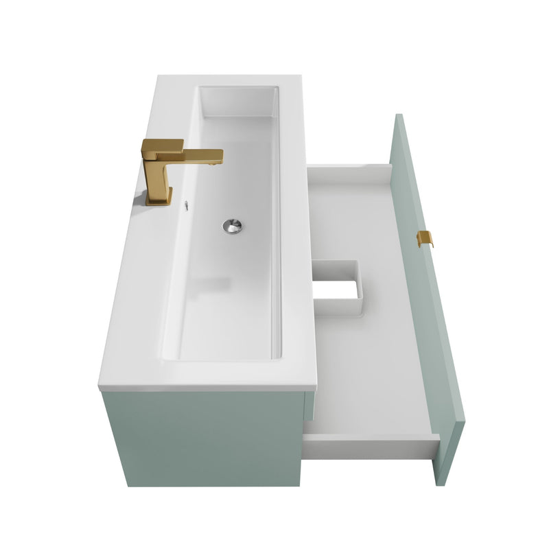 Cutler FV LF SAGE42 Loft 42" Wall Mount Single Sink Cultured Marble Top Bathroom Vanity - Sage
