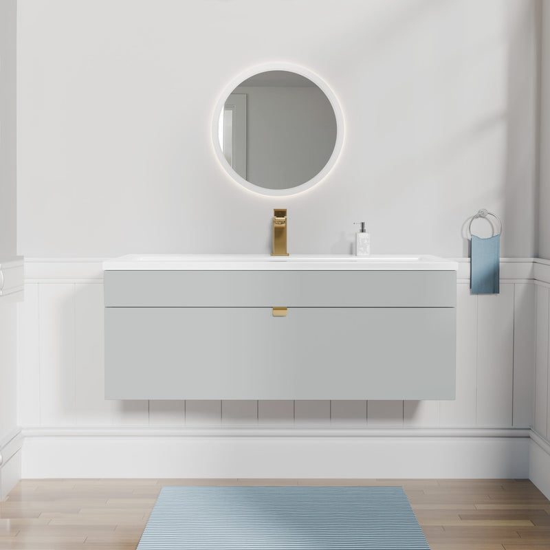Cutler FV LF CGREY42 Loft 42" Wall Mount Single Sink Cultured Marble Top Bathroom Vanity - Canadian Grey