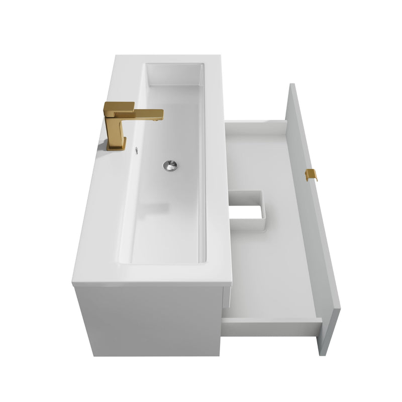 Cutler FV LF CGREY42 Loft 42" Wall Mount Single Sink Cultured Marble Top Bathroom Vanity - Canadian Grey
