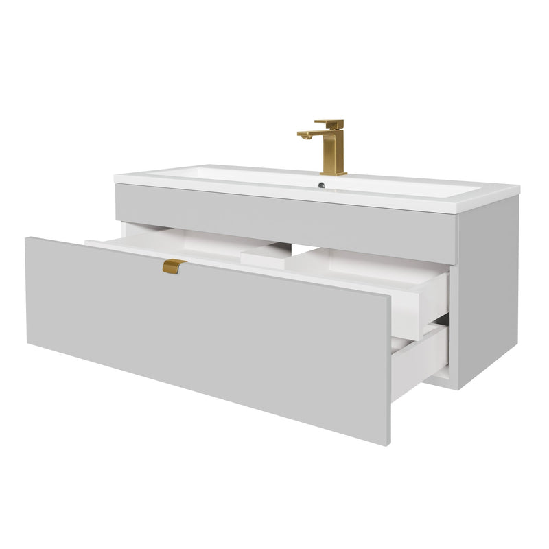 Cutler FV LF CGREY42 Loft 42" Wall Mount Single Sink Cultured Marble Top Bathroom Vanity - Canadian Grey