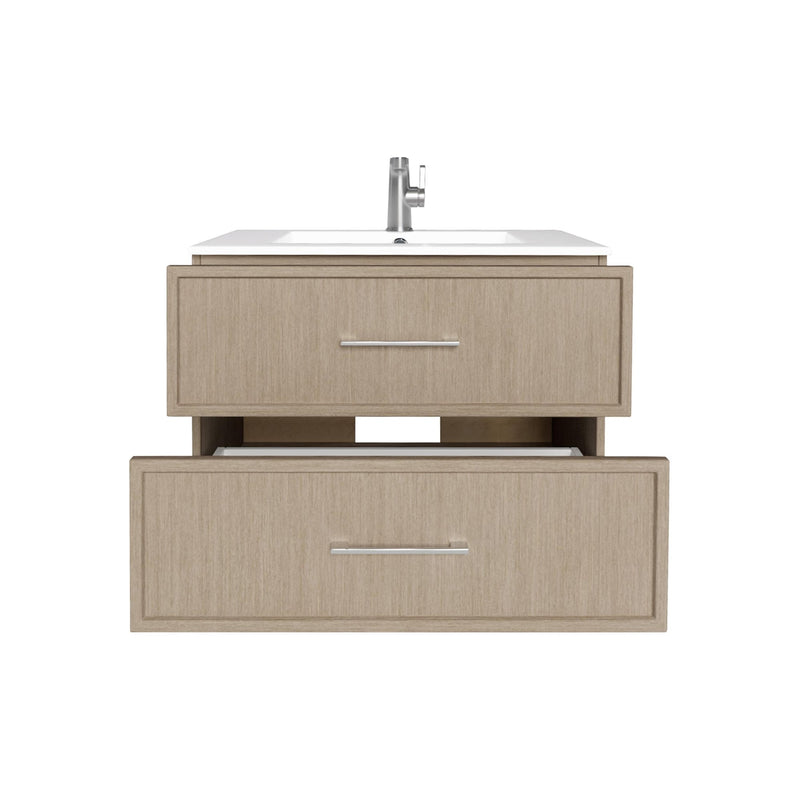Cutler FV CAS FLAVIA30 Cassidy 30" Single Sink Wall Mount Cultured Marble Top Bathroom Vanity - Flavia