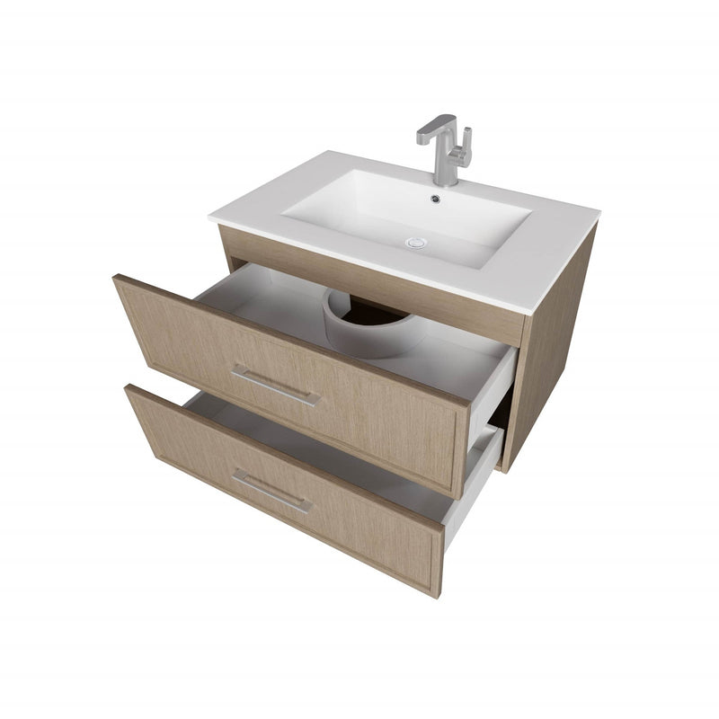 Cutler FV CAS FLAVIA30 Cassidy 30" Single Sink Wall Mount Cultured Marble Top Bathroom Vanity - Flavia